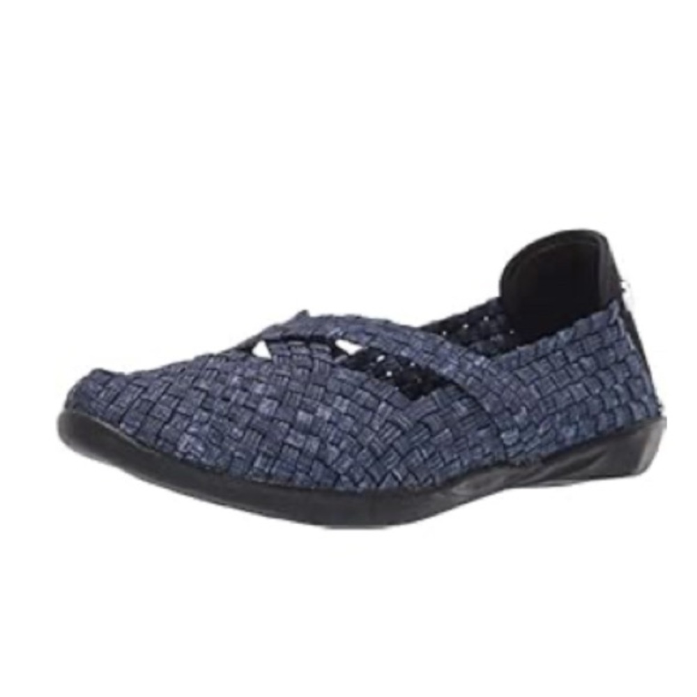Women's Blue Woven Slip-On Shoes